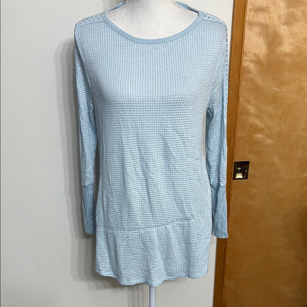 ✨✨Flawed Soft Surroundings Light Blue Knit Sweater Top Size S